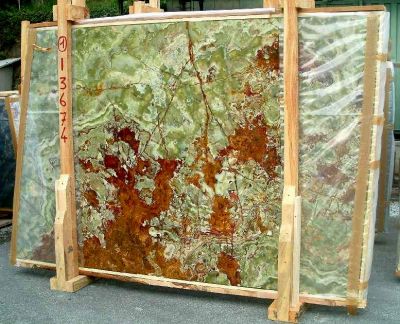 Green onyx slab